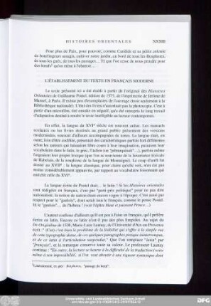 L'Établissement Du Texte En Français Moderne