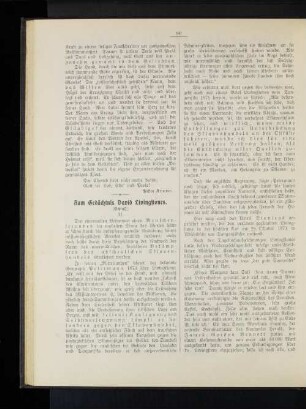 Zum Gedächtnis David Livingstones. (Schluß.) II.