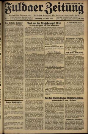 Ausgabe vom Mittwoch, den 28. März 1934.