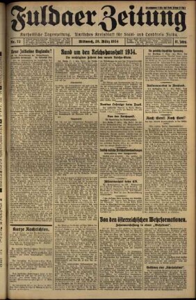Ausgabe vom Mittwoch, den 28. März 1934.
