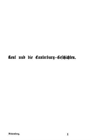 Kent und die Canterbury-Geschichten