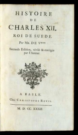 Histoire De Charles XII. Roi De Suede