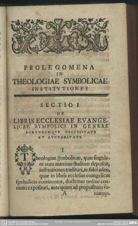 Prolegomena in Theologiae Symbolicae Institutiones