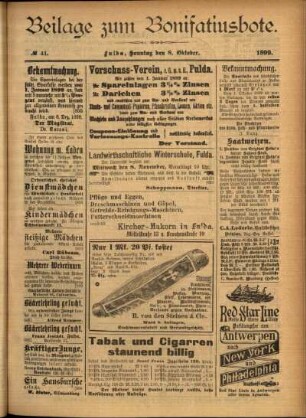 Zweite Ausgabe vom Sonntag, den 08. Oktober 1899.