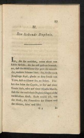 IV. Der liebende Daphnis