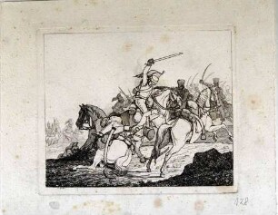 Kampf französischer Kürassiere und preußischer Jäger, Blatt aus der Serie "Kriegsszenen 1813"