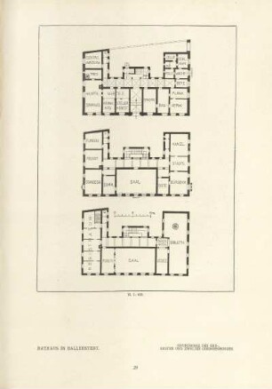 Rathaus in Ballenstedt. Grundrisse des Erd-, ersten und zweiten Obergeschosses