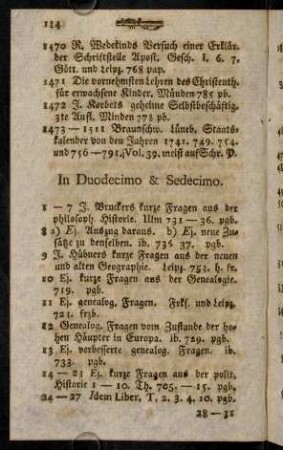 114-120, In Duodecimo & Sedecimo.