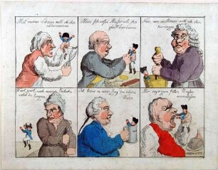 Napoleon-Karikatur: "Mit meiner Scheere will ich ihn modernisiren, ..." (Sechs Strafen für Napoleon)