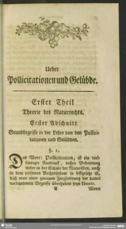 Erster Theil Theorie des Naturrechts