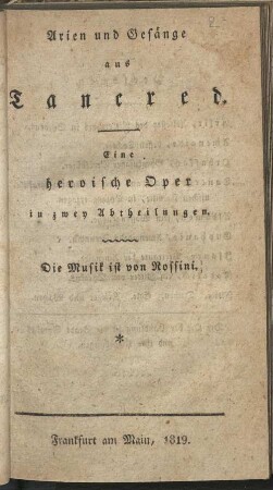 Arien und Gesänge aus Johann von Paris : Eine Oper in zwey Aufzügen
