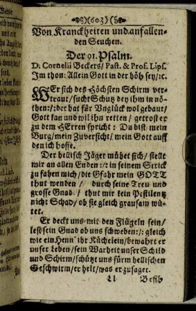 Von Krankheiten und anfallenden Seuchen.