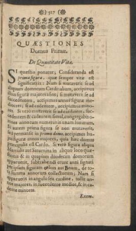 Quaestiones Domus Primae