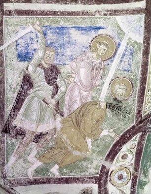 Freskenzyklus mit Szenen aus dem Leben des Heiligen Hermagoras, dem Kreuzigungstod Christi, thronender Madonna und Heiligen — Enthauptung der Heiligen Hermagoras und Fortunatus