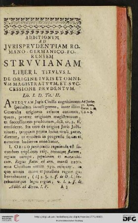 Liber I. De origine iuris et omnium magistratuum, et successione prudentum