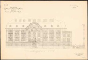 Unterrichtsanstalt des Kunstgewerbemuseums, Berlin Erweiterung: Vorderansicht 1:100