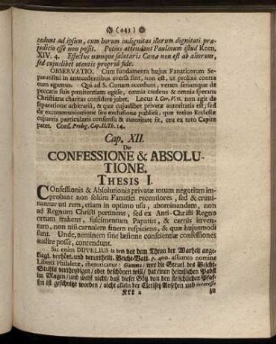 Cap. XII. Confessione & Absolutione.