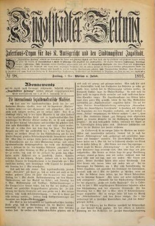 Ingolstädter Zeitung. 1891,5/8 = Jg. 20
