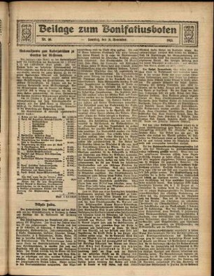 Zweite Ausgabe vom Sonntag, den 16. November 1913.