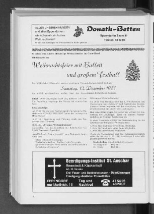 Weihnachtsfeier mit Ballett und großem Festbal