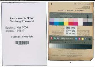 Entnazifizierung Friedrich Hansen , geb. 04.07.1912 (Kaufm.Angestellter)