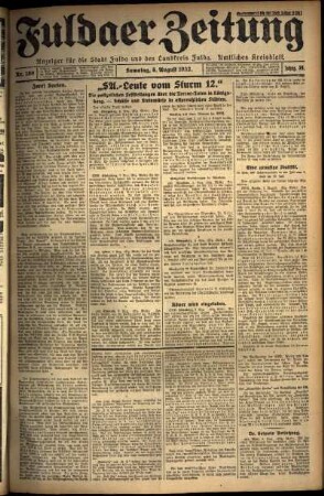 Ausgabe vom Samstag, den 06. August 1932.