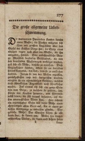 Die große allgemeine Ueberschwemmung.
