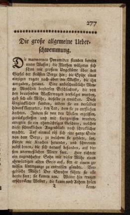 Die große allgemeine Ueberschwemmung.