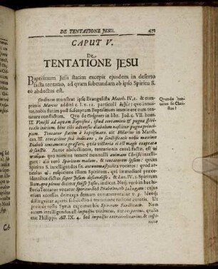 Caput V. De Tentatione Jesu.