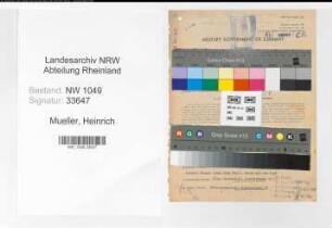 Entnazifizierung Heinrich Mueller , geb. 10.09.1906 (Betriebsfuehrer)