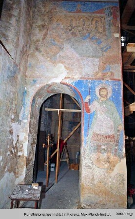 Die Ausmalung der Sankt Nikolauskirche : Die Ausmalung des Südlichen Querhauses : Das Letzte Abendmahl und ein Heiliger Krieger
