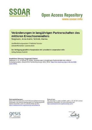 Veränderungen in langjährigen Partnerschaften des mittleren Erwachsenenalters