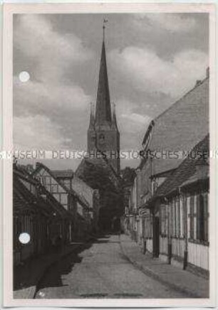 Stendal, Rohrstraße und Kirche St. Petri