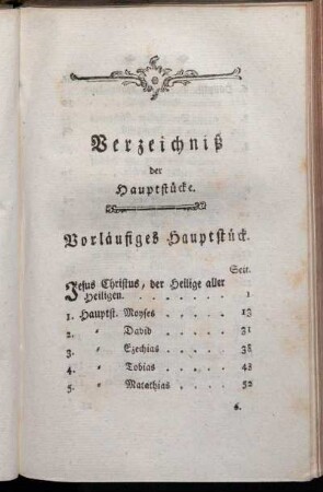 Verzeichniß der Hauptstücke.