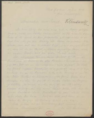 Brief an Karl Klindworth : 11.07.1914