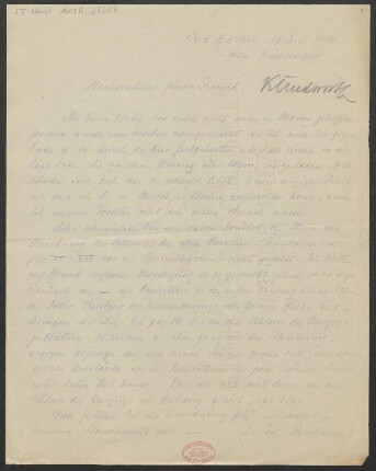 Brief an Karl Klindworth : 11.07.1914
