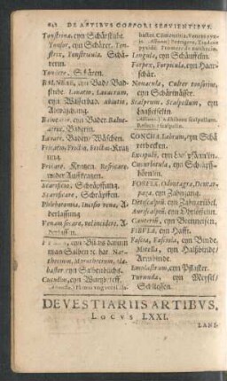 De Vestiariis Artibus. Locus LXXI. - De Malis Artibus. Locus LXXVI.