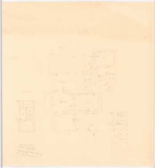 Villa von der Heydt, Berlin-Tiergarten Umbau: Grundriss Erdgeschoss mit Einzeichnungen von Zählern 1:100