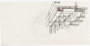 Schneider - Esleben, Paul; Erkrath - Hochdahl, Sedentaler Str. 110; Hochdahlhaus - Entwurf: Brüstung und Stützen (Perspektive)