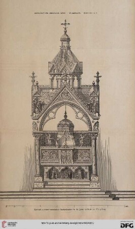 Entwurf zu einem romanischen Baldachinaltar für St. Quirin in Neuß