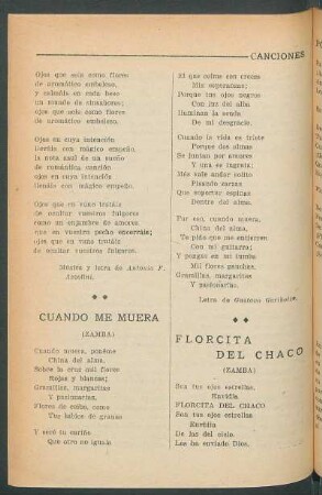 Cuando me muera : (Zamba)