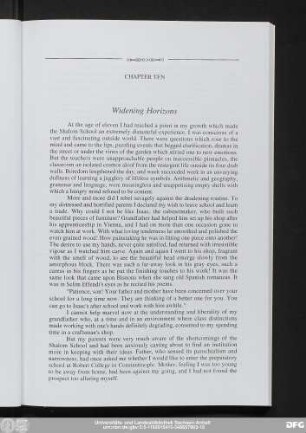 Chapter Ten Widening Horizons