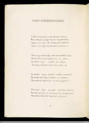 Einer Vorübergehenden