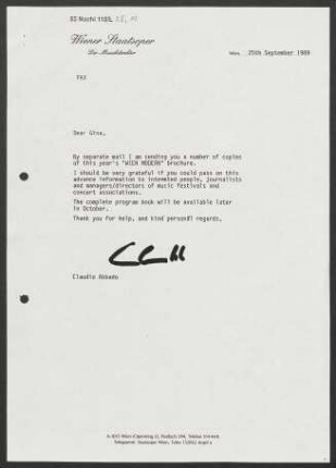 Brief an Unbekannt, 25.09.1989