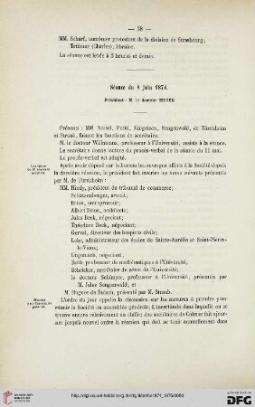 Séance du Comité du 8 juin 1874