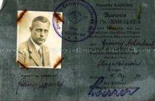 Ausweis des Deutschen Luftsportverbandes für Heinrich Achenbach