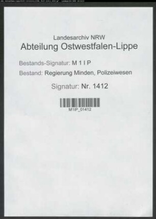 Nachweisung der Überweisungen beschlagnahmter und eingezogener Gelder an die Regierungshauptkasse