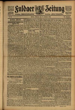 Erste Ausgabe vom Mittwoch, den 14. Februar 1906.