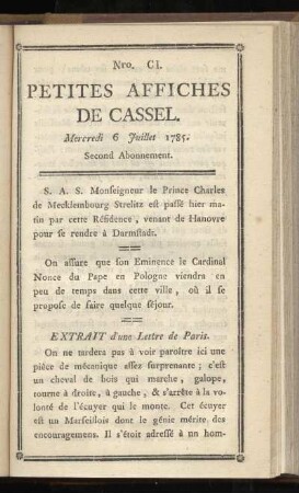 No CI (Mercredi 6 Juillet 1785)