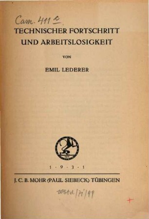 Technischer Fortschritt und Arbeitslosigkeit